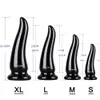 Blacktransparant anale plug hoorn dildo voor vrouw prostaatdilator massager Butt Suction Cup sexy speelgoed voor mannen volwassenen kralen