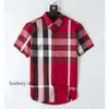 2021 Luxurys Desingers herrklänningskjortor klänning Business Casual Shirt Sleeve Stripe Slim Masculine Social Fashion Plaid M-3XL#02 756 102