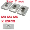 20pcs M3 M4 M5 T-NUT NUTE dla V szczeliny, OX CNC, Drukarka 3D Aluminiowe Zastosowanie ramy