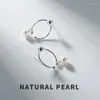 Boucles d'oreilles en peluche douce et boucles d'oreille en eau douce 925 bijoux en argent sterling femmes Bijoux Femme 2024 Drop Wedding E7