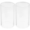 Bougeoirs 2 PCS Shade Mome Momeder Holder Straight Glass Shades Couvercle de bureau Clear End Open End Dishing Room Lightture