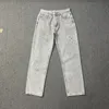 Herren Jeans gebrochener Planet Denim Pant gute Qualität Frühlingshosen Einfache Mode Männer Frau Streetwear 2024SSS