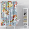 Shower Curtains Christmas Snowman Printed Decorative Curtain Dry Wet Separation Bathroom Partition Waterproof