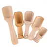 Spoons 5Pcs Wood Salt Shovels Wooden Handle Mini Shovel Scoop Teaspoon Ground Milk Coffee Scoops Condiment Kitchen Gadgets