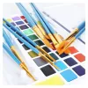 10pcs / set tailles de mulipes pinceau pinceau pour l'huile acrylique artiste artiste de peinture professionnelle Couleur aléatoire