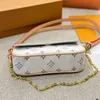 M83499 Women Shoulder Bag Luxurys Designers Tote geborduurde kleurrijke bloemen boodschappentassen Shouder Handtas Crossbody Tassen mobiele telefoontas portemonnee op ketting klimop