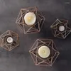 Candle Holders 3D Geometryczne polerowane Tabilnik Tabela Centrum Centrum Candleholder Weddings Event Party Decor