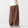 Men's Pants Summer Men Chinese Vintage Loose Casual Cotton Linen Wide Leg Skirt Pant Women Plus Size Harem Trousers