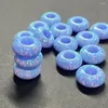 Diamanti sciolti meisidiani 2 tiri 13,5x6,4 mm Opal 5,8 mm foro blu full foro perline sintetiche blu