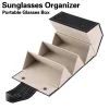 1pc Multi-Slot Roll-Up Glasses Storage Box Dåliga solglasögon Organiser Faux Leather 6-slot Gelagringslåda för hemmet