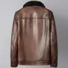 Genuine Leather Jackets Mens Real Mink Fur Coat Winter Jacket Outerwear Overcoat Thick Warm Tops Fur Collar Plus Size L-4XL