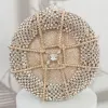 2023 Blue Round Diamond Wedding Purse Goud/Silver Metal Hard Evening Clutches Dames Zak Diner Handtassen Cocktail Lady Tassen