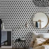 Skala och stick gitter tapeter geometrisk abstrakt linje svart vit avtagbart kontaktpapper för hem badrum låddekor