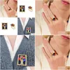 Broches Brooches Série de style néerlandais Clémentine Flax Dahlia Gold Ring Brooch Jewelry for Woman 2024 Tend Drop Livrot Dhbow