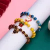 3 PCs Christmas Bracelets coloridos de contas para mulheres árvores de Natal Meninas Papai Noel Jóias de Bulgas de Pingente de Neve