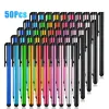 50 pcs touchscreen universale penna stilo per iPad iPhone 12 13 Capactive Touch Pen Pencil con clip di penna per tablet per smartphone