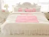 Корейская принцесса постельные принадлежности наборы белых 4pcs reffles reuffles bedsvread