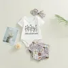 Set di abbigliamento abiti da bambino in abiti per lettere stampare maniche corte a maniche corta flar
