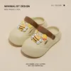 Cute Hole Shoes for Women Wearing Thick Sole, Anti slip, and Feet Feeling Cool Slippers for Summer Outskirts, Wearing Two Headed Slippers in Summer Cartoon