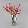 Vases Creative Electroplated Silver Ceramic Vase Decoration Home Living Room Table à manger Luxur Luxury Soft Flower Ware