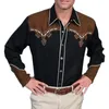 Chemises décontractées pour hommes Vêtements d'automne Imprimé de style occidental à manches longues à manches longues en vrac
