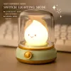 Candle Night Light Cute Kerosene Lamp Desktop LED Decorative Light USB Rechargeable Night Light Bedroom Creative Children's Gift