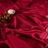 Постилочные наборы Oloey Set Eghptian Cotton Soft Pedvet Cover Plat Sheet Plowcases Luxury Emelcodery Bed Gift 4pcs
