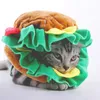 Hundkläder bandannor för hundar vinter husdjur hatt katt klä upp huvudbonad söt h mjuk och mysig hamburgare form huvudbonad
