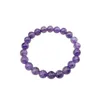 Stron en perle Amethystes Natural Bracelet Light Light Purple Energy Stone Femmes Stretch Gift Bijoux Drop Livraison Bracelets DHX5B