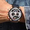 Montre-bracelets 2024 Lige Fashion Mens Watches Top Leather Watch For Men Sport Chronograph Militar