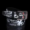 Cintos Pin Fivelelle Skull Skeleton Pattern for Men For Women Feminino Coloque a cintura coreana cinta pu PU Belt Casual Belt Acessóriosl240409