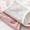 Kadın Panties 4pcs/Set Yüksek Bel Pamuk Kadın Vücut Şey Menkul Kıymetler İç çamaşırı Nefes Alabilir Sevimli Baskı Kız Kılavuzu Yumuşak Pantys Kadın Çamaşırı