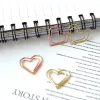 20pcs 25x23mm Heart Metal Paper Clips Photo Office Memo Paper Peg Stationery Bookmark Color Envelope Mail Message Book Folder