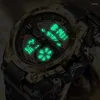 Polshorloges lige top mannen horloges mode dual display horloge voor casual sport divier kwarts chronograaf klok mannetje