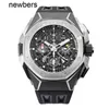 Men AudemPigut Aps Factory Watch Swiss Movement Abbe Concept Watch 43mm Titanium Alloy Frame Unmarked dial RubberSZ3V