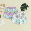 2pcs sets tands garçons nage de nage de natation florale / feuille élastique short baby beach board short kidnweswear 0-3y