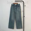 Lettera adesiva laterale di jeans designer femminile display alti e magri pantaloni di denim dritta stretta pantaloni femminile rv38