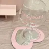 Bicchieri da vino adorabile ragazza rosa calice avanzato sensorio rosso francese in vetro rosso da caffè resistente al calore tazza di tea party pomeridia