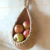 1pc Handwoven Basken Wall Kitchen Vising Compost Pocket Cotton Cotte Contk Water Water Fruit Fruit Herese Home Ortanizer Tools 240409