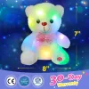 20 cm poupée en peluche d'ours blanc mignon avec des animaux légers à LED kawaii ours poupée rose arc oreiller en peluche