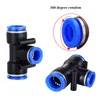 PE Luftanslutningar 4mm 6mm 8mm 10 12mm Pneumatic Fiting Quick Connect Slip Lock Tee 3 Way Plastic Pipe Water Slang Tube Connector