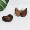 Retro Style Love Ring Box Walnut Solid Wood Single Diamond Jewelry Empty Box Storage Portable Proposal