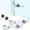 1-5Pcs Sliding Glass Door Lock With Key, Showcase With Chrome Finish, Security Slide Case, Proof Safety Cabinet Glass Doors Lock