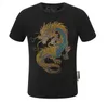 Дизайнер хип -хоп дизайнер Tshirt Rhinestone Asian Size S4XL Streetwear Мужчины мода модная одежда дизайнер 240409