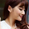 Geométrie de boucles d'oreilles en peluche zircon pour femmes hommes micro pave full bling tendance 2024 hip hop bijourie coréen cadeau en gros