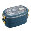 Stoviglie portatile in acciaio inossidabile pranzo termico box bento compartimentato multistrato per bambini in stile giapponese mantiene il caldo