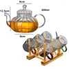Teaware Sets Tea Heat Resistant Glass 1 Teapot 6Tea Cup 1holder Mug Cups Set Teacups And Mugs Teacup Bowl
