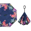 Guarda -chuva de guarda -chuva dobrável reverso colorido Mulheres Sun Rain Car