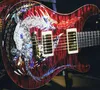 Paul Reed Dragon 2000 30 Red Flame Maple Top Guitare électrique No Fretboard Incrust Wrap Around Talon Talon Body Binding Gold 7201574