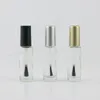 Storage Bottles 20 X 8ml Transparent Glass Nail Polish Bottle With Plastic Lid 8 Cc Empty Cosmetic Containers Silver Gold Black Brush Cap